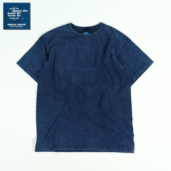 10%OFFクーポン対象 / グッドオン GOOD ON / S/S CREW TEE I.S インディゴシェイブショートスリーブクルーTシャツ / GOST-701IS / 半袖Tシャツ / インディゴ染め / デニム風 / シンプル / コットン / 日本製 / ユニセックス / 2026春夏 / ネコポス配送