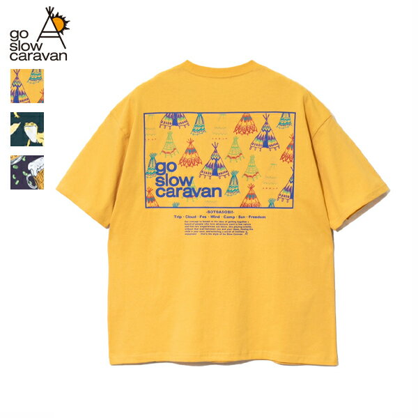 STREET - 30%OFF / ゴースローキャラバン / USA/C スクエアLOGOバックプリントゆったりTEE / 321913B / go slow caravan / ユニセックス / 2024春夏 / ネコポス対応