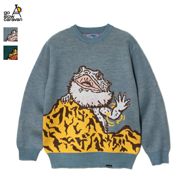 20%OFF / ゴースローキャラバン go slow caravan / フトアゴヒゲトカゲ IMPACT ジャガードニット セーター / 336107 / ユニセックス / 2024秋冬