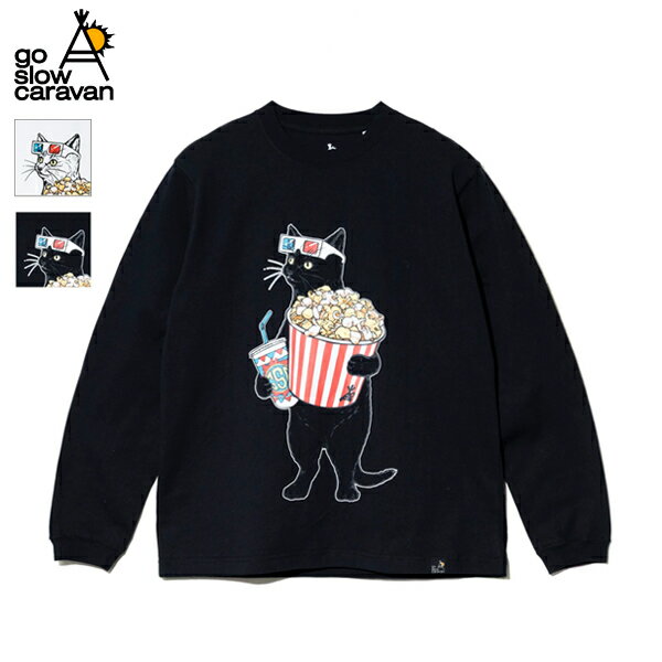 Rakuten - 20%OFFクーポン対象 / go slow caravan ゴースローキャラバン / USA/C シネマ猫ロングスリーブ TEE / 361903 / カットソー / 長袖 / プリント / コットン / カジュアル / ユニセックス / 2026春夏 / ネコポス配送