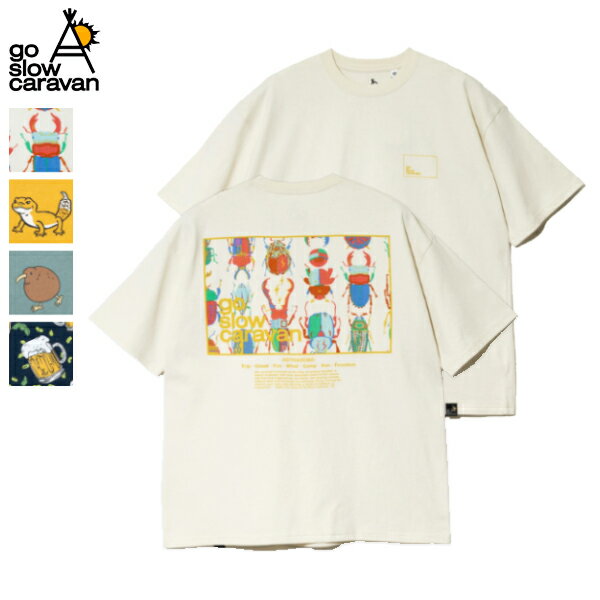 Rakuten - 10%OFFクーポン対象 / go slow caravan ゴースローキャラバン / RUSA/CスクエアLOGOバックプリントゆったりTEE / 361915B / 半袖Tシャツ / リラックスフィット / 6.8oz コットン / カジュアル / バックプリント / メンズ / 2026春夏 / ネコポス配送