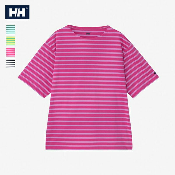 一字領 - ヘリーハンセン HELLY HANSEN / ショートスリーブ HHマリンボーダーボートネックティー / HM32621 / 吸汗速乾性 抗菌防臭性 / UVケア / レギュラーシルエット / ユニセックス / 2026春夏 / ネコポス配送