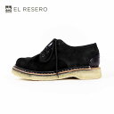 エルレセロ EL RESERO / PLAIN TOE / プレーントゥ レザーシューズ / BLACK SUEDE CRAPE SOLE / ELRESERO...