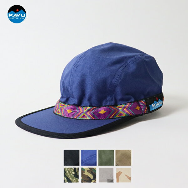 (10%OFFクーポン対象) KAVU カブー / Ripstop Strap Cap リップストップストラップキャップ (19821419) (ユニセックス) (迷彩 カモ柄 ソリッドカラー) (2024春夏) (ネコポス配送)