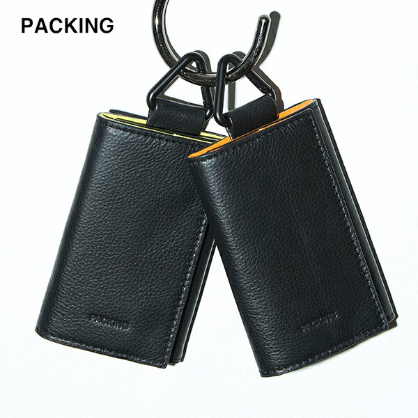 Rakuten - 20%OFFクーポン対象 / PACKING パッキング / NEW LEATHER WALLET / PA-062 / ORANGE / YELLOW / 革財布 折り畳み財布 / ユニセックス / 2026春夏