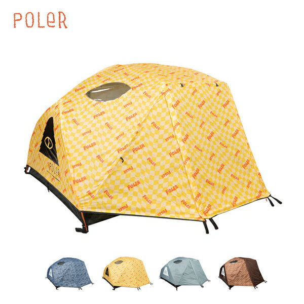 (20%OFF) POLeR ポーラー / 2 PERSON TENT (WAVY CHECK YELLOW) (GOOMER BROWN) (CHAKA BLUE) (MYSTIC PORTAL BLUE) (231EQU9803) (2023春夏)