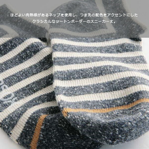 10%OFFクーポン対象 / rasox / ラソックス コットン ボーダー ロウ / CA141SN01 靴下 ユニセックス / ネコポス対応