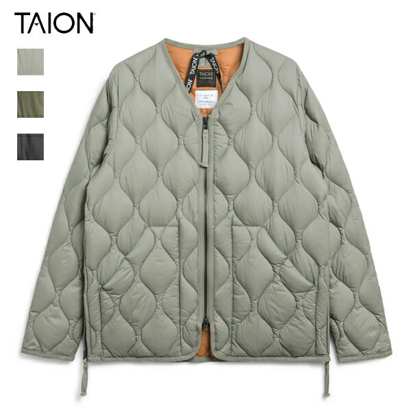 Rakuten - 20%OFFクーポン対象 / タイオン TAION / ミリタリー VネックWジップ ダウンジャケット-ソフトシェル / TAION-101ALSZML-1 / ミリタリーライン / SOFT SHELL / 800FP / ユニセックス / 2025秋冬