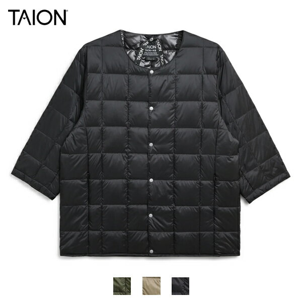 タイオン TAION / ベーシック クルーネック七分袖 ダウンジャケット / TAION-014 / ユニセックス / 2025秋冬
