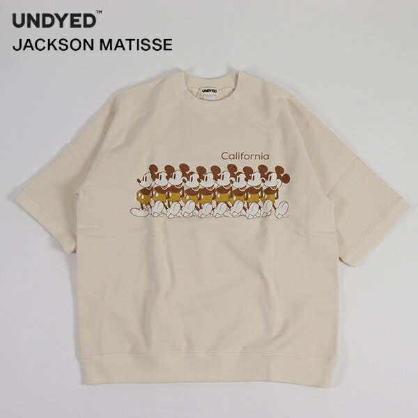Rakuten - 20%OFFクーポン対象 / アンダイド UNDYED / JACKSON MATISSE for UNDYED MICKEY Sweat ジャクソンマティス コラボ ミッキー 半袖スウェット / 26S356 / 半袖スウェット 無染色 ミッキーマウス メンズ レディース ユニセックス / 日本製 / 2026春夏