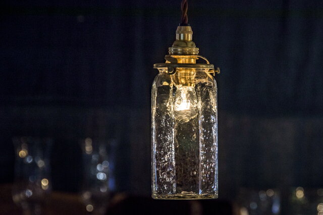 安土草多 吹きガラス ペンダントライト E17 八角筒瓶 ロング az-l06t