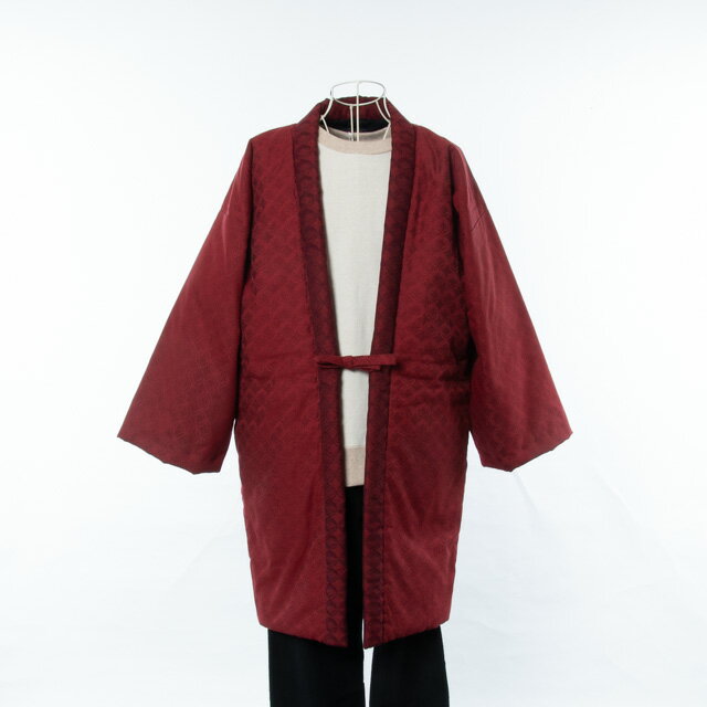 宮田織物 綿入れはんてん 狐火半纏（きつねび）赤 はんてん メンズ レディース 日本製