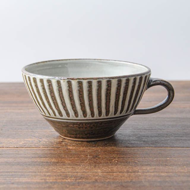 小石原焼 鬼丸豊喜窯 スープカップ 刷毛目