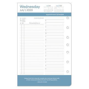 【公式】フランクリンプランナー クラシックサイズ(A5 サイズ 変形) リフィル 7穴 リーダーシップ・デイリー・リフィル （英語版） デイリー 1日2ページ 2020 7月始まり 12ヶ月 フランクリン 手帳 システム手帳 スケジュール帳