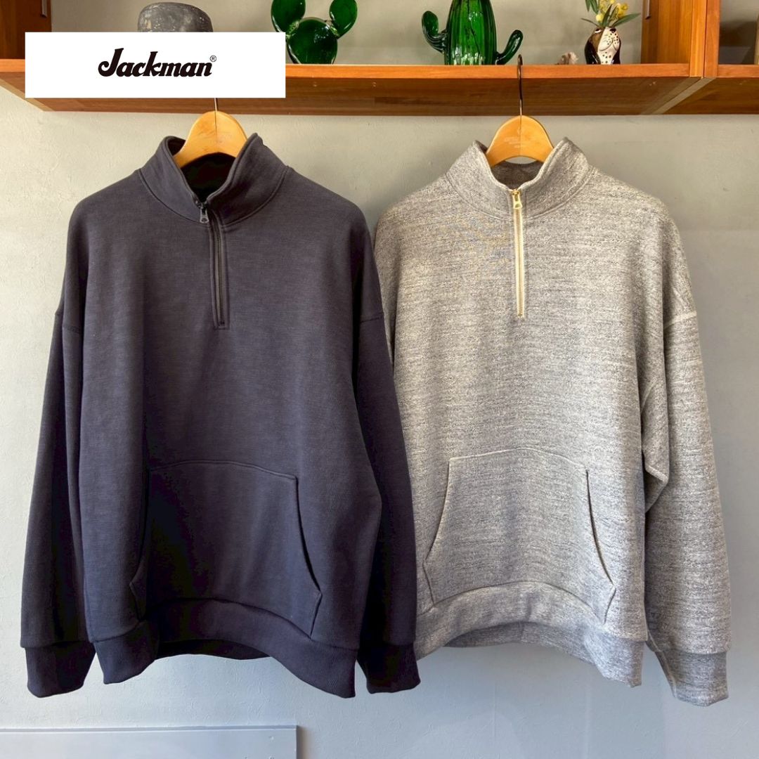 Rakuten - 【即日発送】jackman ジャックマン GGハーフジップ JM7503 GG Sweat Half Zip ハーフジップシャツ ハーフジップスウェット