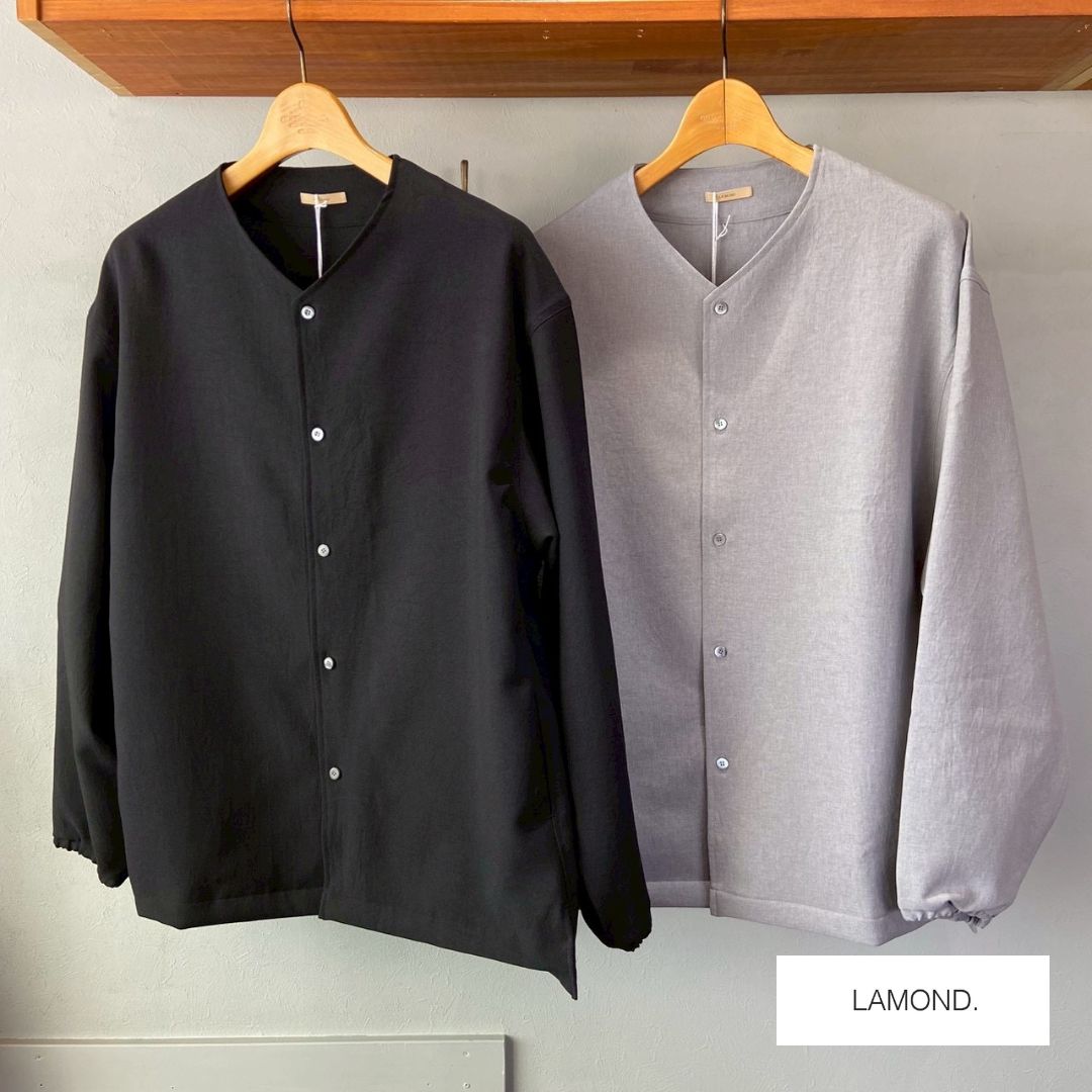Rakuten - 【new item!!】LAMOND ラモンド LINEN LIKE JACKET メンズ 春夏秋 Polyester Cloth CHAMBRAY GRAY ブラック カーディガン アウター