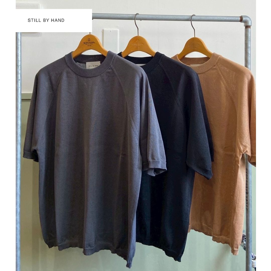 Rakuten - 【NEW ITEM!!】STILL BY HAND スティルバイハンド KN02262 ニットティー stillbyhand Tシャツ ラグランスリーブニットT 清涼感