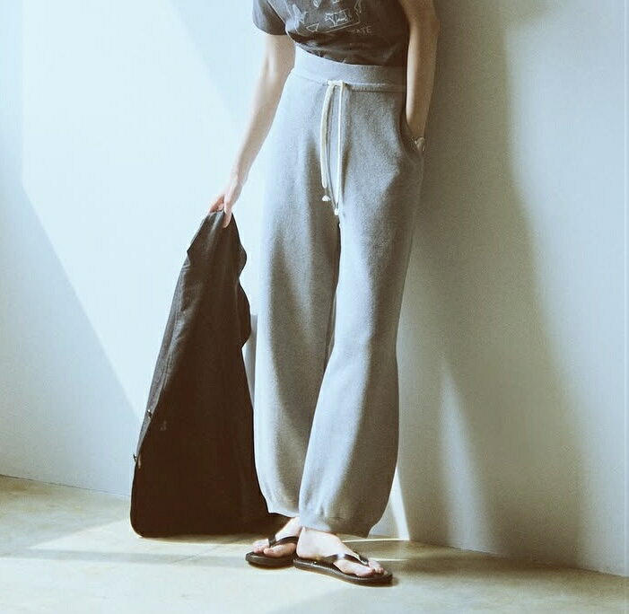 MORIKA (モリカ) | Knit pants (beige) one size | ミラノリブ ニットパンツ ベージュ ウールブレンド