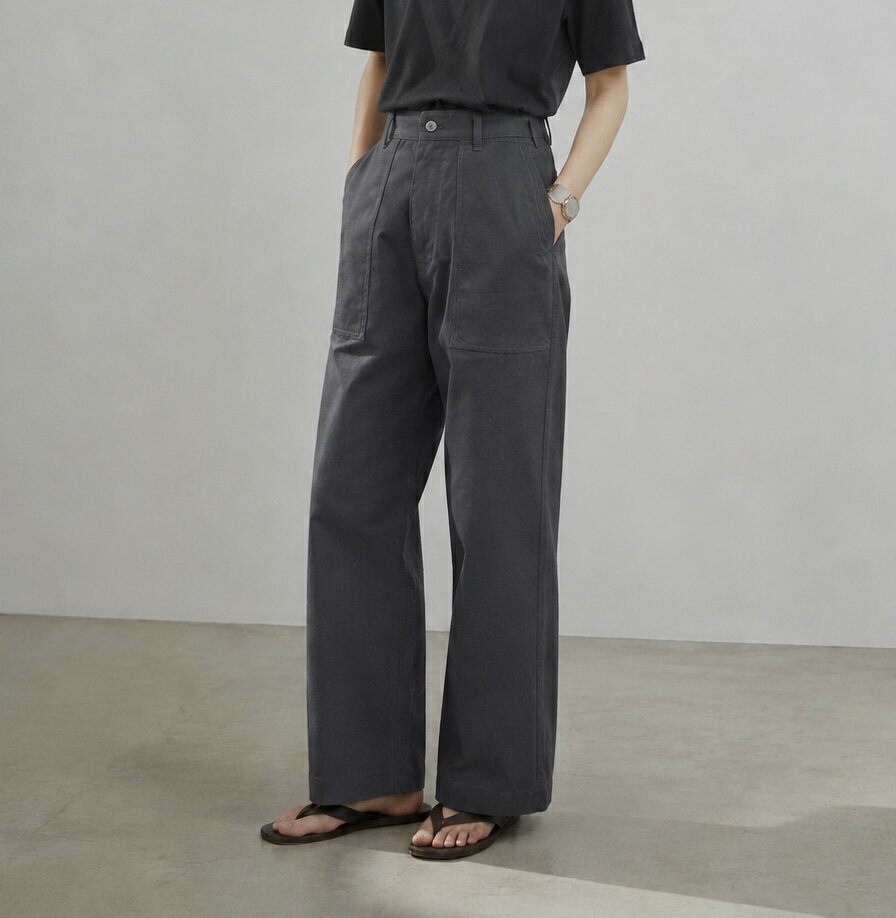 MORIKA (モリカ) | Baker Pants (olive) size 36 | レディース ベイカーパンツ ユーティリティパンツ ミリタリーパンツ ワイドパンツ コットン 日本製