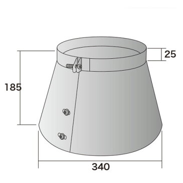 薪ストーブ煙突用 雨仕舞カラーDEEP〈φ150mm用 / 無塗装〉