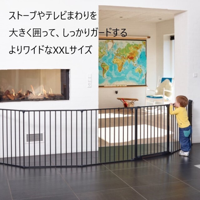 薪ストーブ用 ハースゲートセットXXL黒【代引き不可】