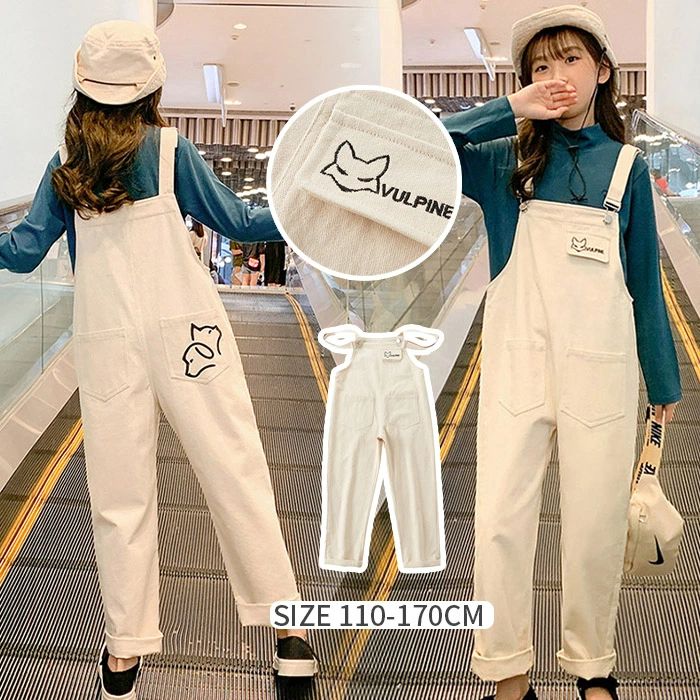 一体 サロペットパンツ オーバーオール 長ズボン ボトムス 子供服 ロングパンツ ジュニア キッズ パン..