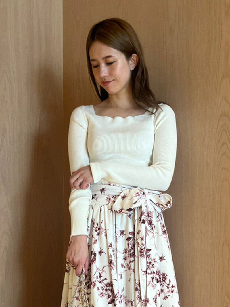 【SALE／30%OFF】2WAYデコルテリブニット FRAY I.D フレイ アイディー トップス ニット ホワイト ブラック ピンク【RBA_E】【送料無料】[Rakuten Fashion]のサムネイル