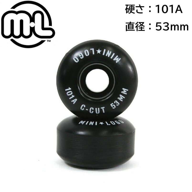 スケートボード ウィール ミニロゴ MINI-LOGO WHEELS 101A 53mm ブラック 黒 ウィール スケボー ウィー..