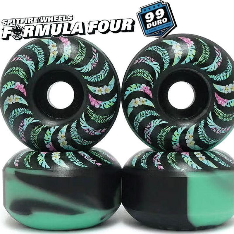 Wheel - スピットファイアー ウィール SPITFIRE WHEEL F4 99D CLASSIC FLORAL Wheels 53mm ブラック グリーン スケボー SKATEBOARD スケートボード