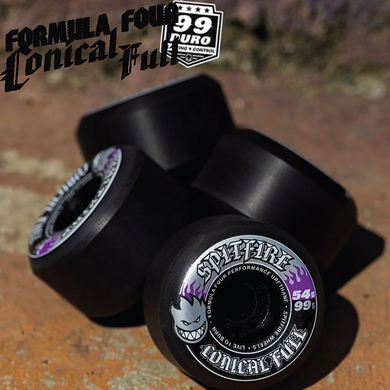 スピットファイア ウィール SPITFIRE WHEEL F4 99D Conical Full Black Wheels 54mm x 34mm スケボー SKATEBOARD スケートボード