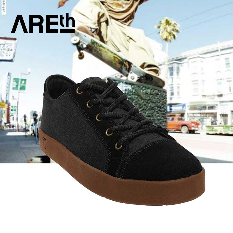 乐天商城 - アース シューズ ロル AREth LOLL　BLACK GUM スケートシューズ スエード　スケシュー