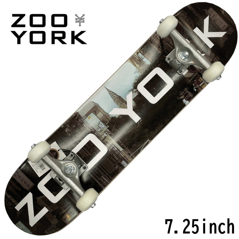 NY の街が落とし込まれた背景に、定番ロゴがほどこされた1台。 [ZOO YORK] 1993年ニューヨークで、ロドニー・スミス、イライ・モーガン、アダム・シャツらによって設立されました。 ニューヨークのスケートボード、グラフィティ、ヒップホップなどのカルチャーからインスパイアされた Cool なデザインを展開。 [SIZE] 7.25" x 30" x 12.625" [CONCAVE] 普通 [PARTS] ZOO YORK 7-PLY MAPLE DECK BLACK STANDARD GRIP ZOO YORK TRUCKS ZOO YORK 52mm 99A WHEELS SHIELDED ABEC 5 BEARINGS