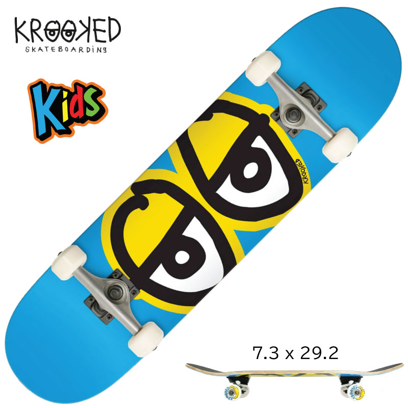 スケートボード キッズ クルキッド コンプリート セット リアル KROOKED EYES COMPLETE 7.3inch