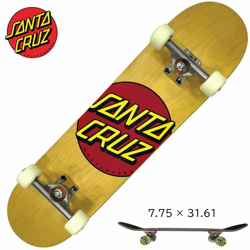 サンタクルーズ スケートボード コンプリート セット SANTA CRUZ CLASSIC DOT YELLOW 7.75inch コンプリートセット