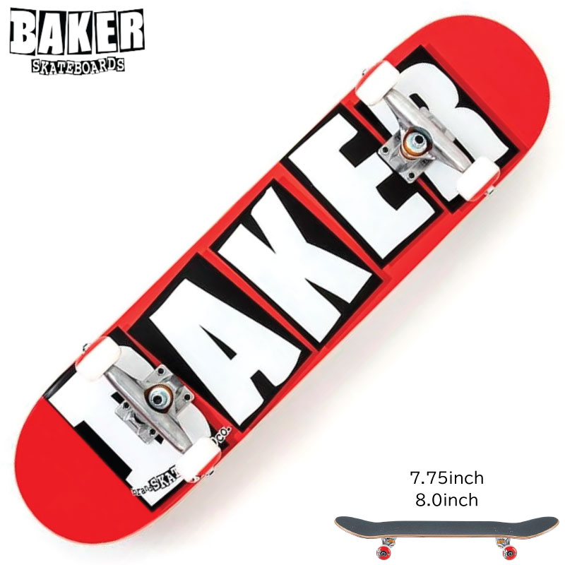 ベイカー デッキ コンプリート セット BAKER Brand Logo Red White Complete スケートボード スケボー SKATEBOARD ...
