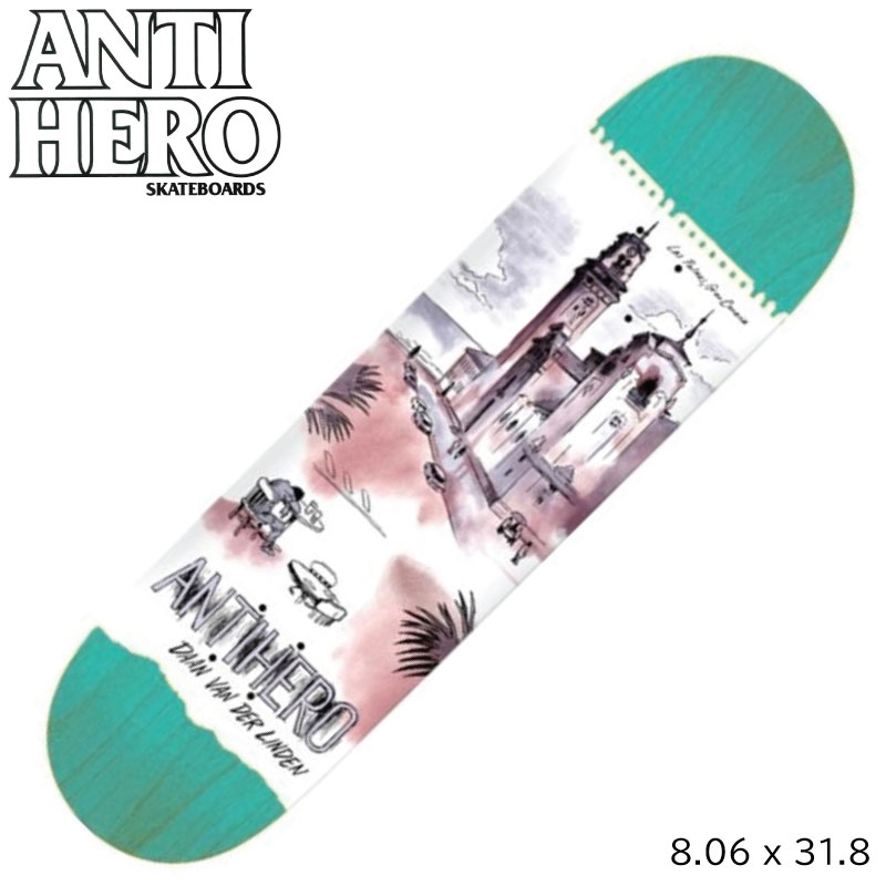 アンタイヒーロー デッキ 板 Anti Hero DAAN CITYSCAPES 8.06 スケートボード スケボー デッキ スケートボード