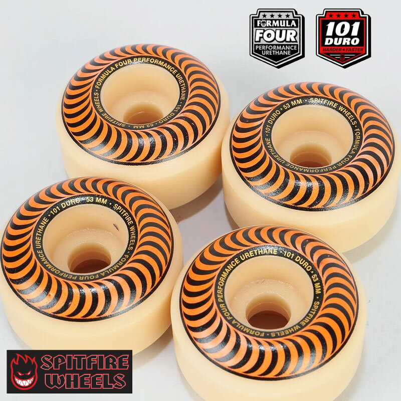 スピットファイアー ウィール SPITFIRE WHEEL FORMULA FOUR F4 101DURO CLASSIC 101D 53mm orange スケボー SKATEBOARD スケートボード スピットファイヤー ウィール