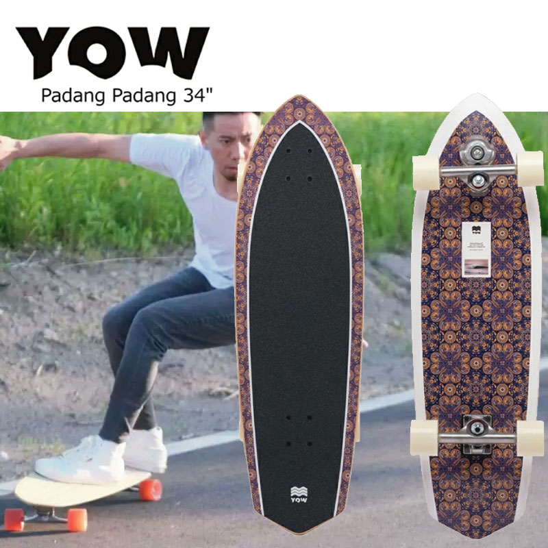 YOW SURFSKATE ヤウ サーフスケート Padang Padang 34 インチ ロングスケートボード コンプリート サーフィン スケボー rss