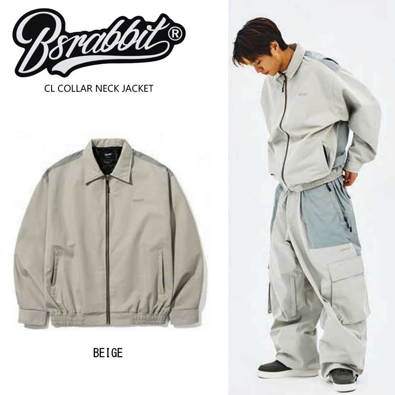 即日発送 BSRABBIT ビエスラビット CL COLLAR NECK JACKET KHAKI BEIGE ビーエスラビットスノーボードウエア ジャケット 23-24