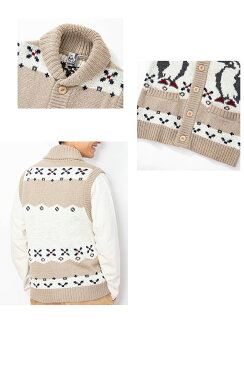 数量限定【最大1200円クーポン】配布中!!CHUMS チャムス メンズ ジャケット CH04-1122<Park City Cowichan Vest パークシティカウチンベスト(ニット/アウター)>※取り寄せ品
