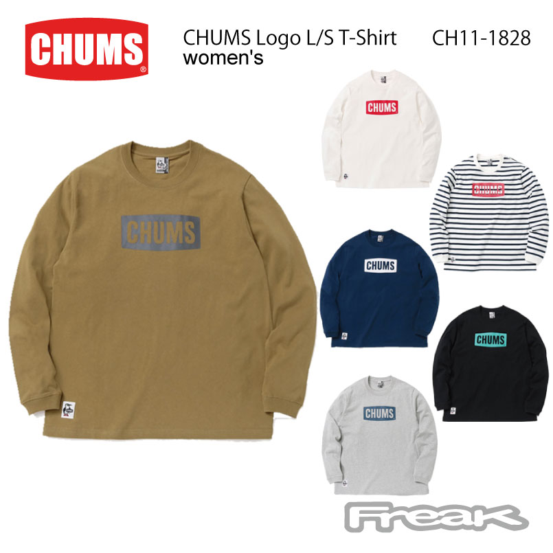 CHUMS チャムス レディーストップス カットソー CH11-1828＜CHUMS Logo L/S T-Shirt Womens チャムスロゴロングスリーブTシャツ(トップス/ロングTシャツ)＞※取り寄せ品