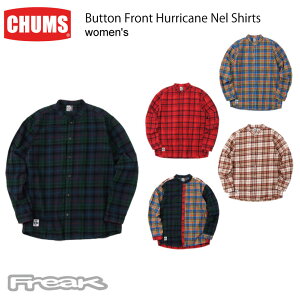 CHUMS チャムス レディース シャツ CH12-1162＜Button Front Hurricane Nel Shirtsボタンフロントハリケーンネルシャツ(シャツ/トップス)＞※取り寄せ品