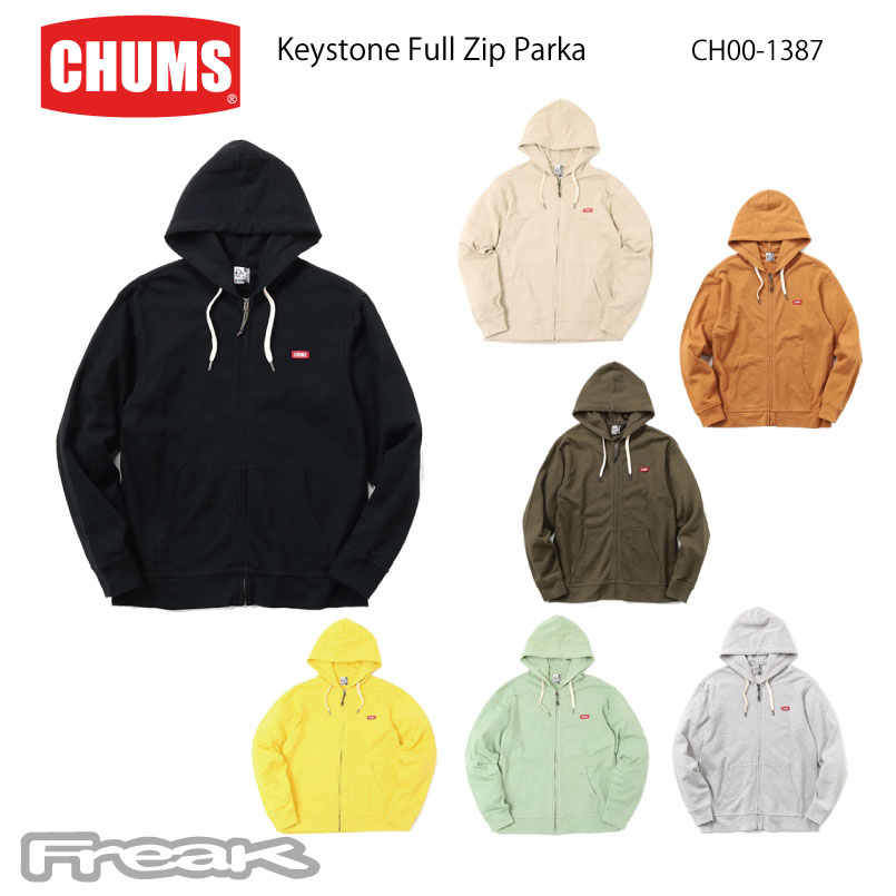 CHUMS チャムス メンズ スウェット パーカー CH00-1387＜Keystone Full Zip Parka キーストーンフルジップパーカー ＞※取り寄せ品