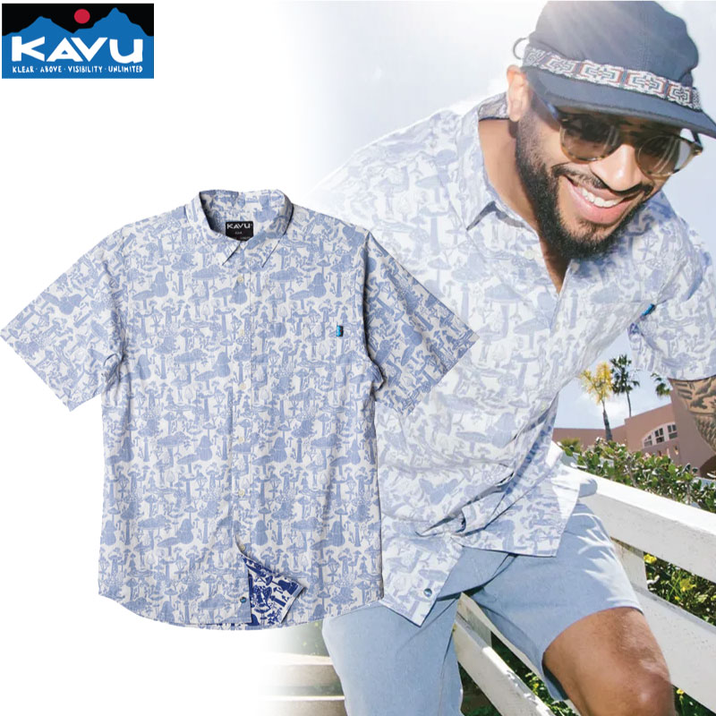 Rakuten - カブーシャツ KAVU Topspot Mushroom Forest 半袖シャツ キノコ柄 Short Sleeve Shirt