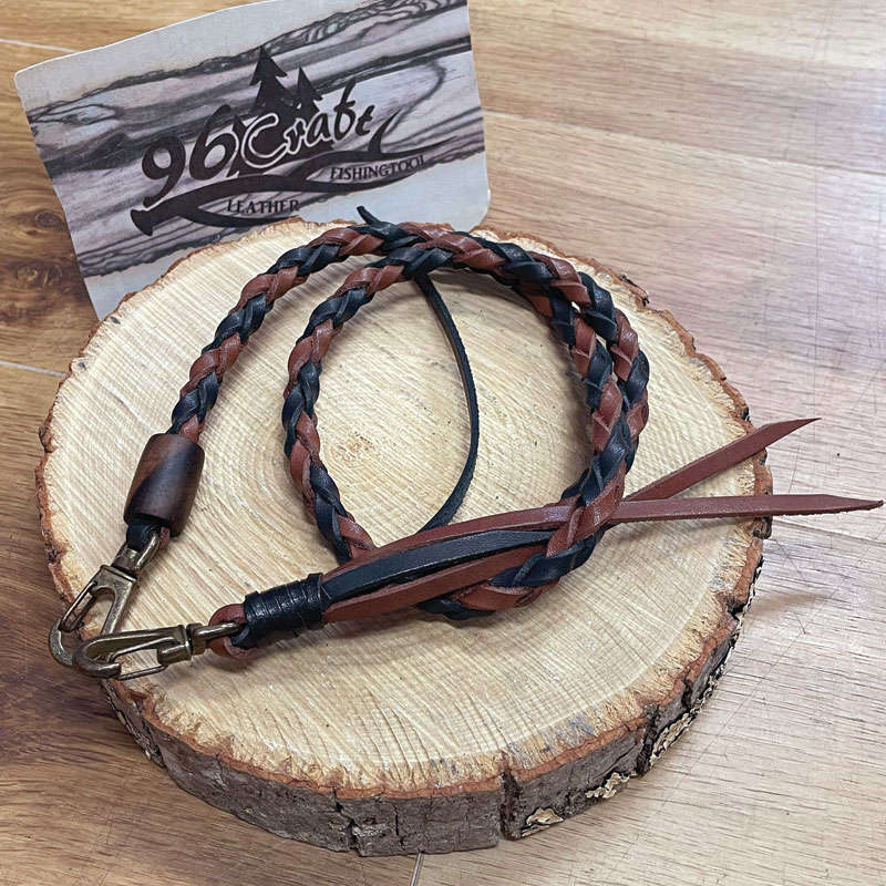 ランディングネット コード ウォレットコード 渓流釣り ランディングネット ストラップ 財布 ストラップ 黒柿 レザー ハンドメイド 96craft