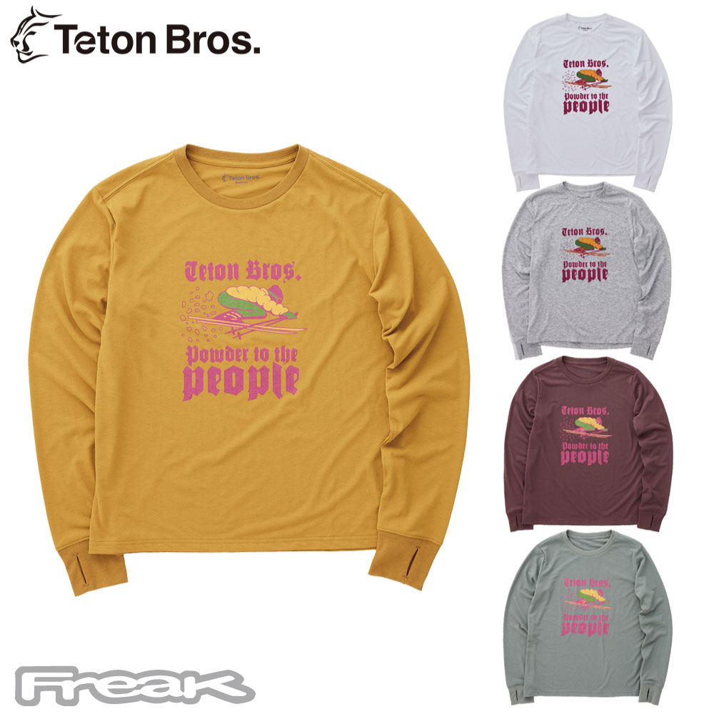 ティートンブロス ロングスリーブTシャツ TetonBros Powder To The People L/S Tee アウトドア 長袖Tシャツ