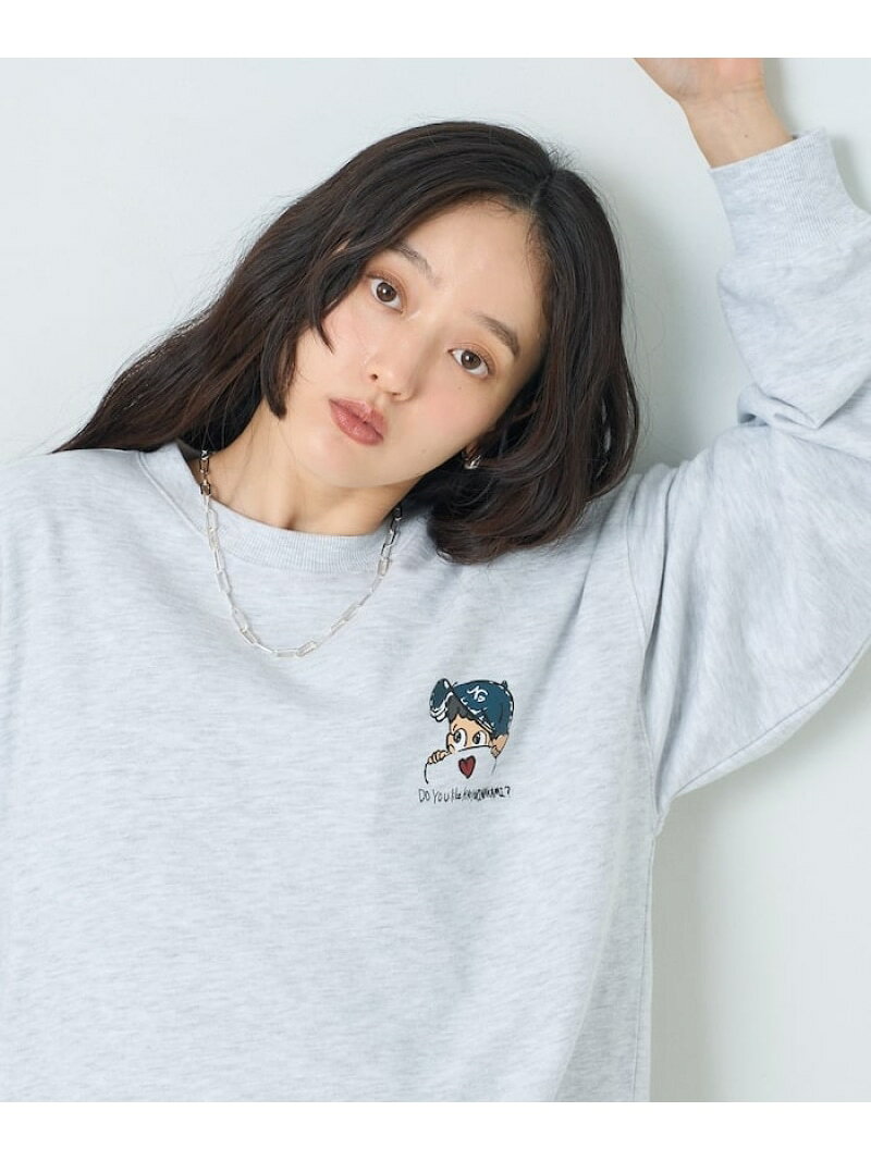 kaoyorinakami × FREAK'S STORE/カオヨリナカミ 別注 ランダム フェイスプリント クルーネックスウェット 26AW FREAK'S STORE フリークスストア トップス スウェット・トレーナー グレー ネイビー【送料無料】[Rakuten Fashion]