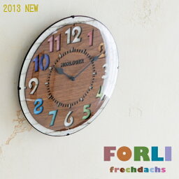 カラフル＆ナチュラル 文字盤にカッティングされた数字が可愛らしい掛け時計 フォルリ FORLI インターフォルム CL-8332 インテリア リビング ダイニング キッチン 壁時計 ウォールクロック カラフル かわいい ラッピング対応