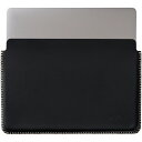 100%天然牛革 MacBook13 レザーケース ブリーフケースハンドメイド 手縫いステッチ オリジナルデザイン SPOKET Black