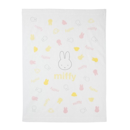 nishikawa 西川 ベビータオルケット 85×115cm 洗える ミッフィー おかお柄 日本製 ホワイト WR52240001